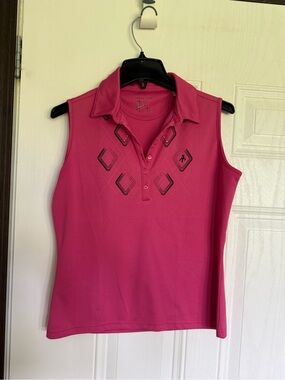 2 for $15 sale: Green lamb dark pink golf polo / 8